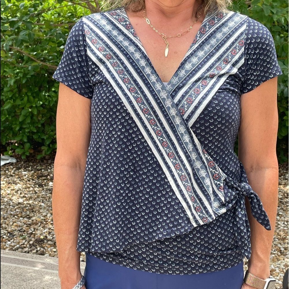 BOHO, WRAPAROUND CROSS TIE FRONT, TOP, LUCKY BRAND,